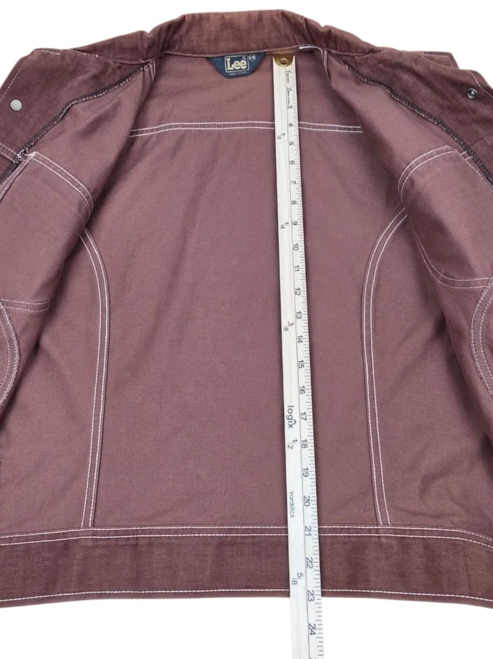 Vintage 70s Lee Moleskin Jacket Brown Made USA Trucker Western Metal Snap Large